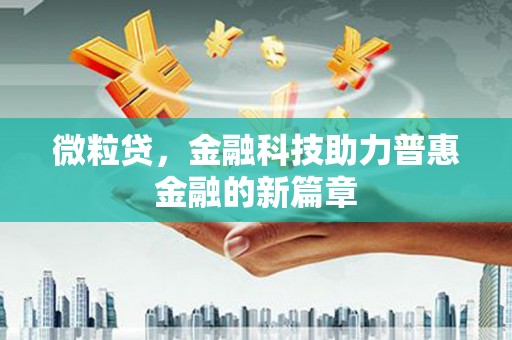 枋寮微粒贷，金融科技助力普惠金融的新篇章