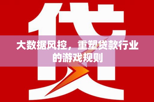 枋寮大数据风控，重塑贷款行业的游戏规则