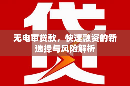 枋寮无电审贷款，快速融资的新选择与风险解析