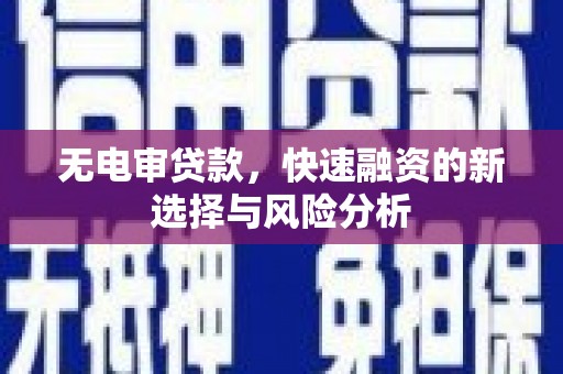 枋寮无电审贷款，快速融资的新选择与风险分析