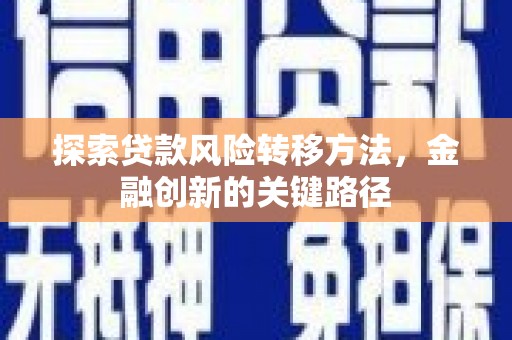 枋寮探索贷款风险转移方法，金融创新的关键路径