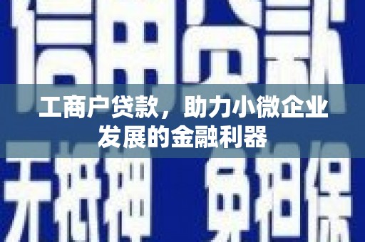 枋寮工商户贷款，助力小微企业发展的金融利器