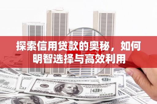 枋寮探索信用贷款的奥秘，如何明智选择与高效利用