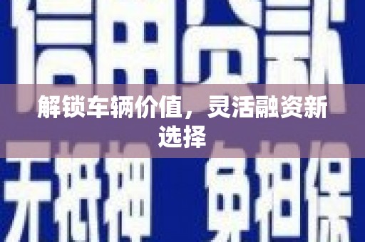 枋寮解锁车辆价值，灵活融资新选择